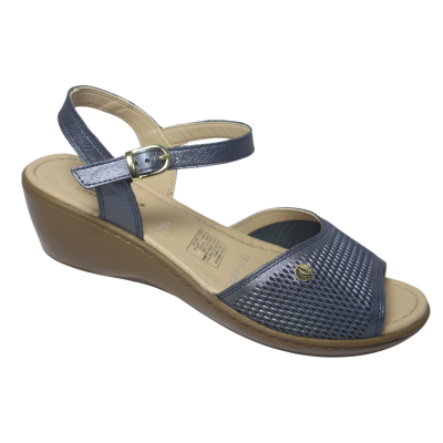 Romulo Sandalia Cuero Azul Mujer Ref 5662